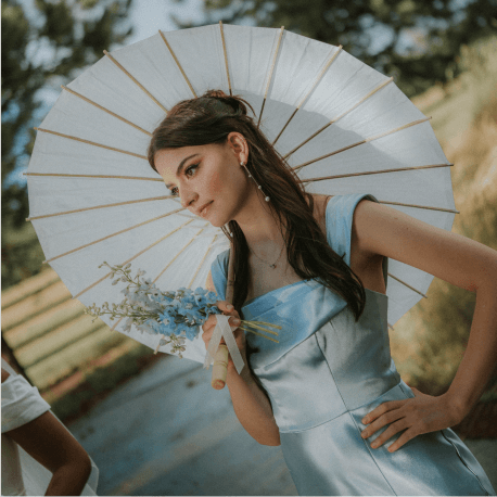 Elegant ink blue dresses for weddings & formal events | AW.Bridal