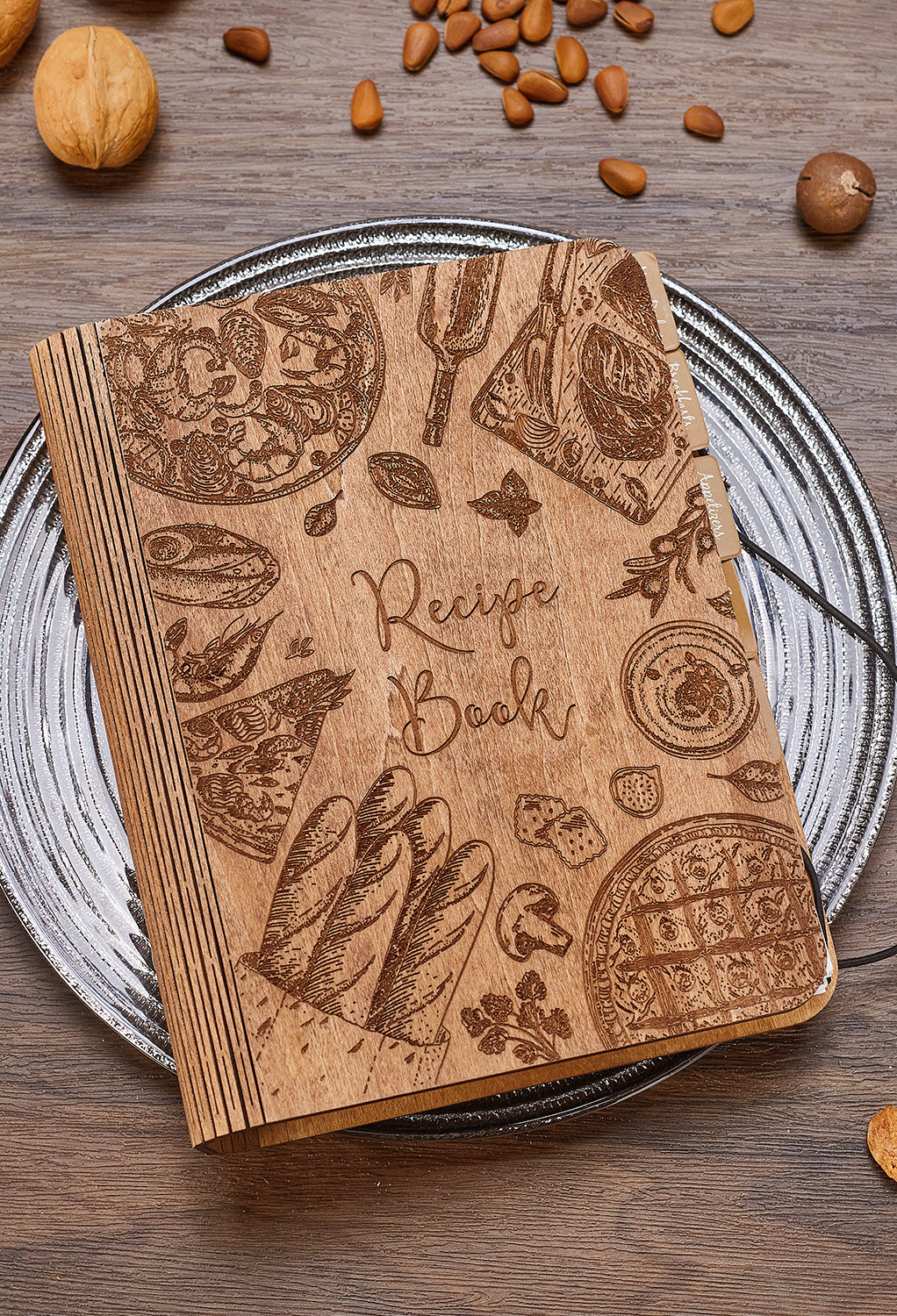Image of AW Recipe Binder Wood Cook Books Kit