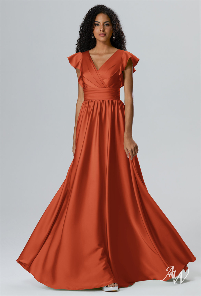 Tangerine bridesmaid outlet dress