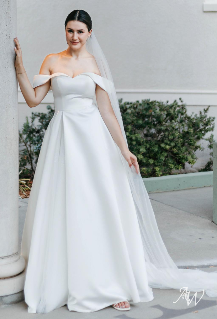 Sage Gown, Simple Satin Slip Wedding Dress