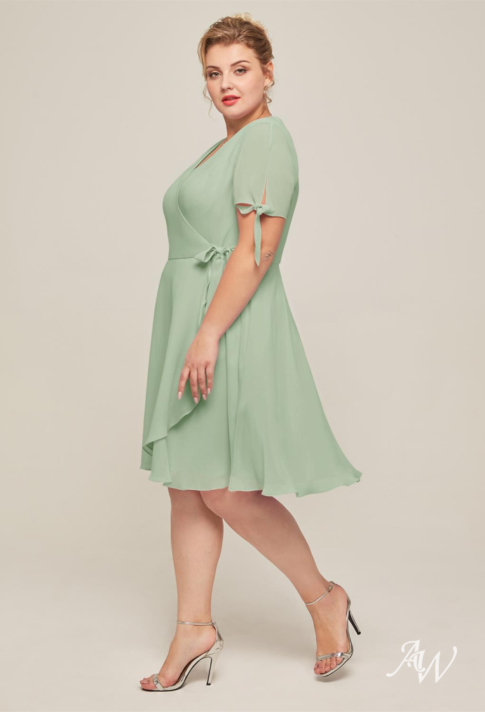 Sage Green Knee Length Dress