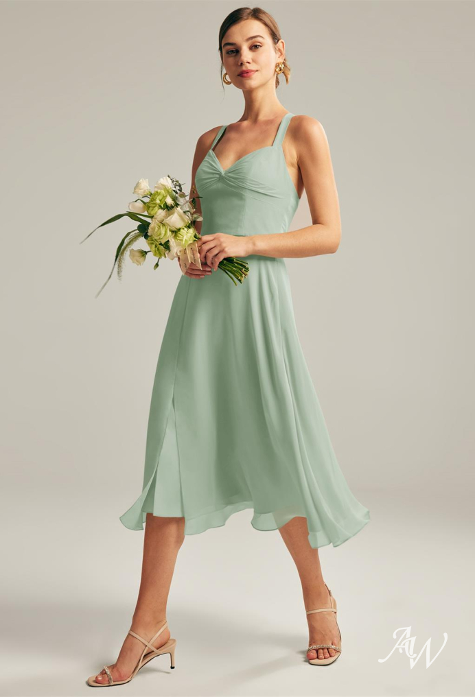 Sage Green Knee Length Dress