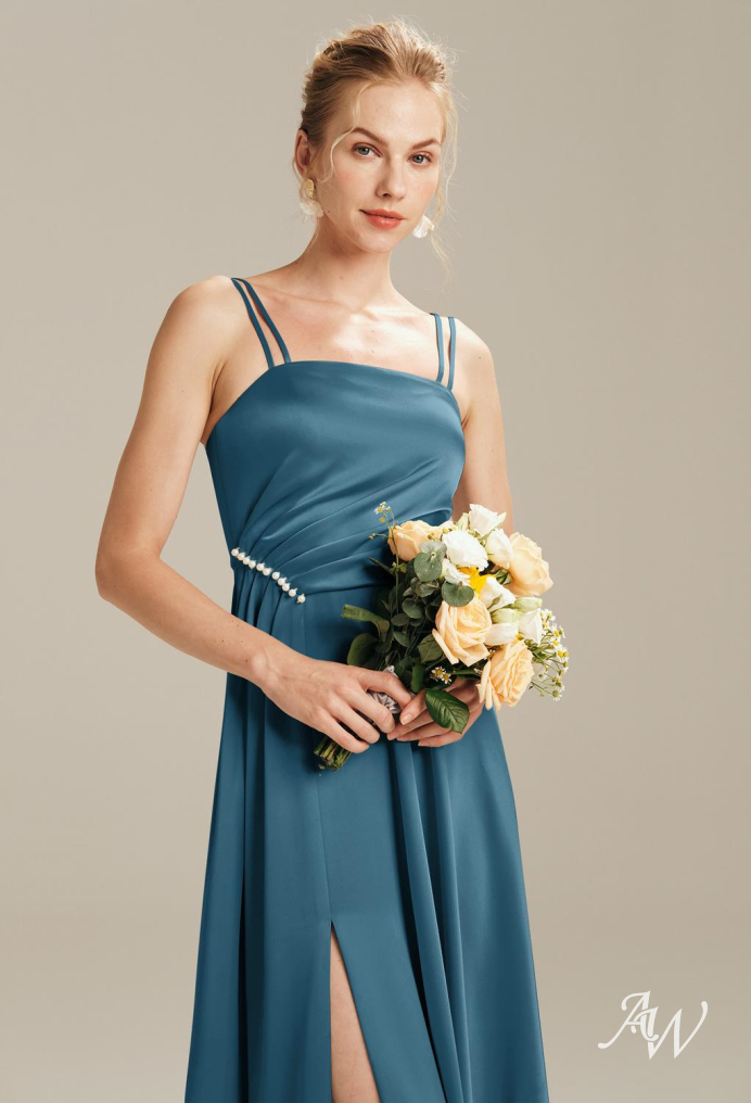 AW Joann Dress Champagne Long Bridesmaid Dresses AW Bridal