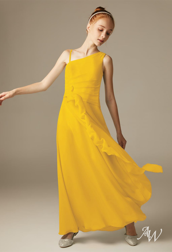 AW Oba Dress, Mustard Yellow Junior Bridesmaid Dresses | AW Bridal