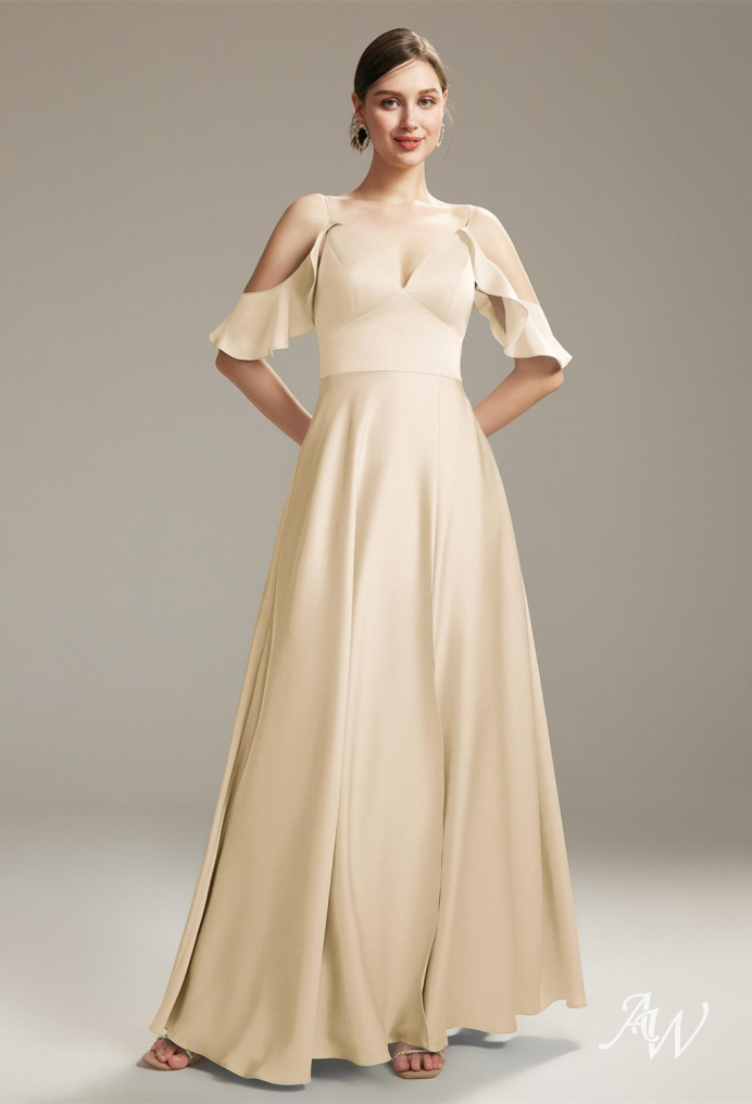 champagne taffeta bridesmaid dresses