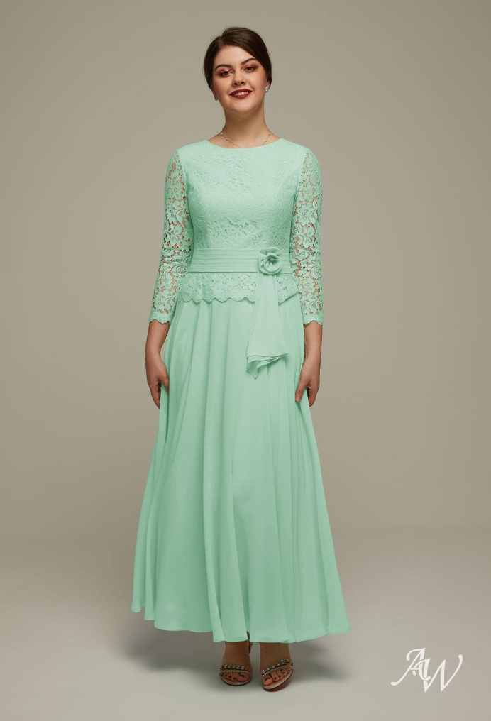 Green Lace Mother of the Bride Dress