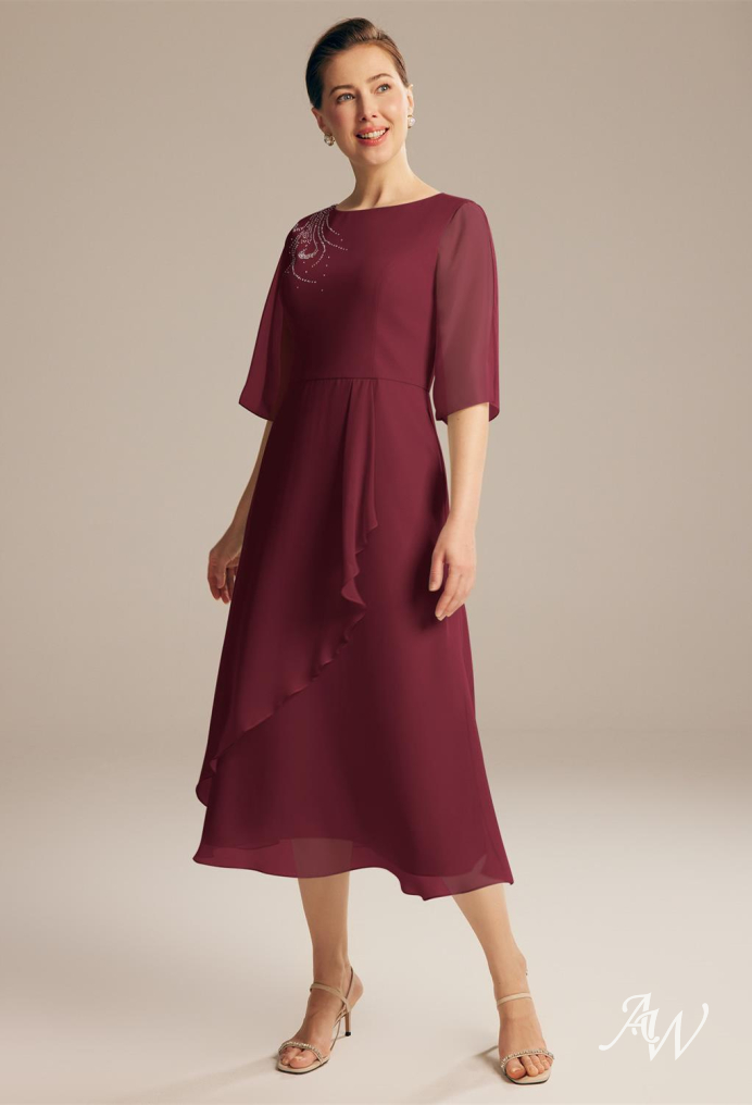 Mother of bride store burgundy dress