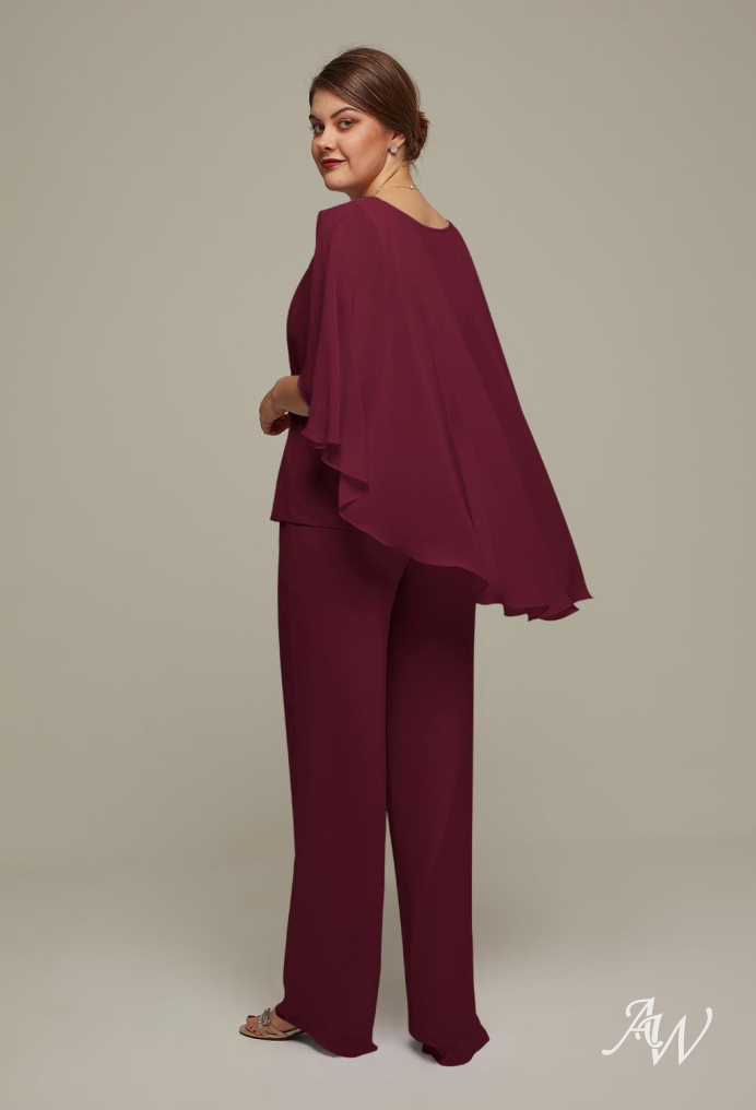 Burgundy plus store size pant suit