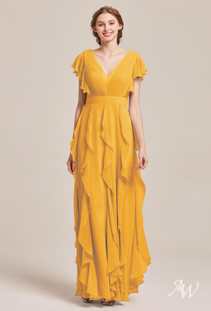 Yellow Green Orange Bridesmaid Dresses