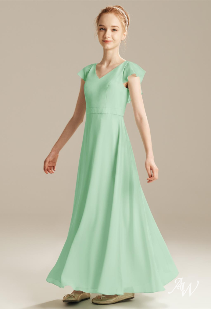 Mint Green Junior Bridesmaid Dresses