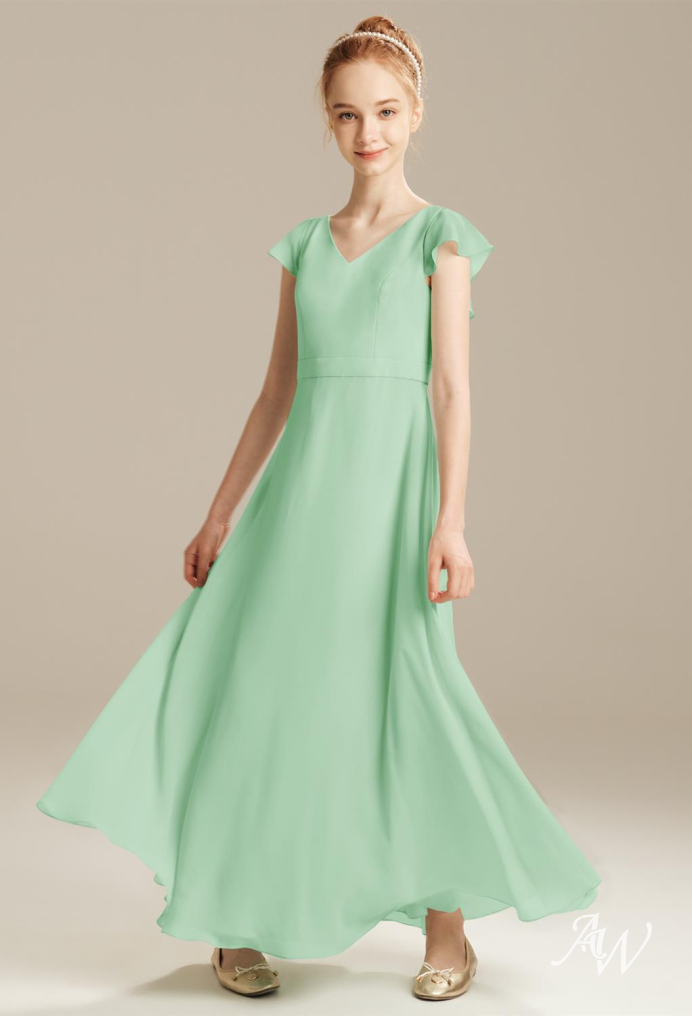 Mint Green Junior Bridesmaid Dresses