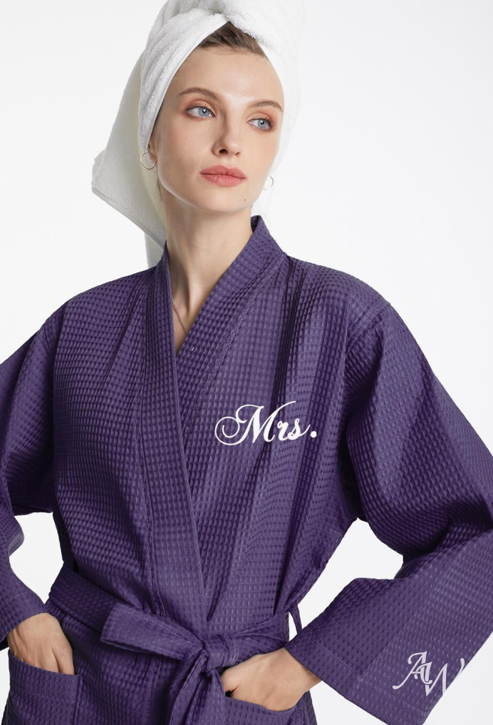 Queen cotton waffle-knit bathrobes – Bridesmaid's World