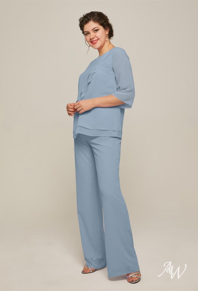 Dusty blue pantsuit online