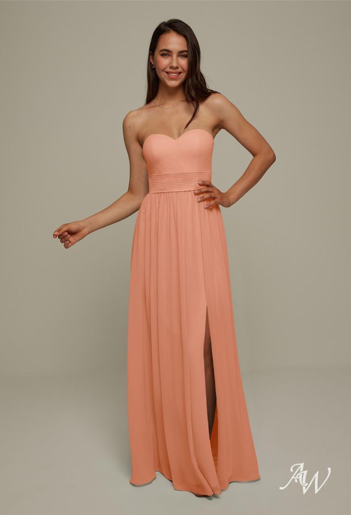 Peach and silver bridesmaid dresses best sale