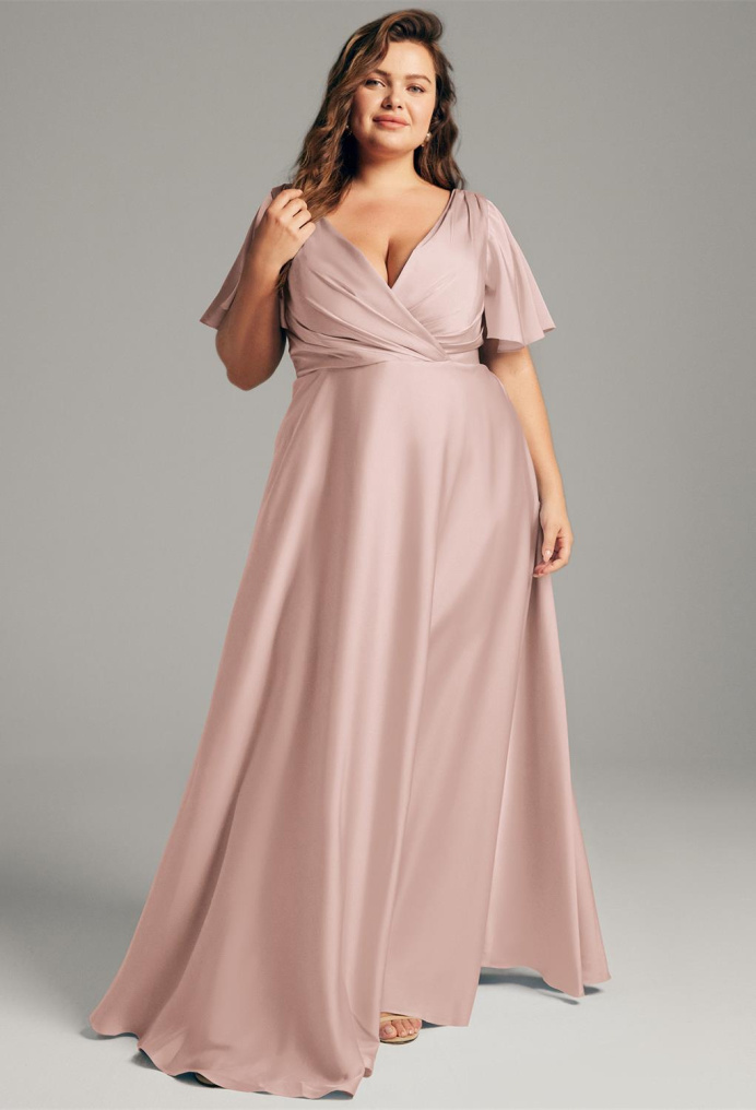 plus size old rose gown