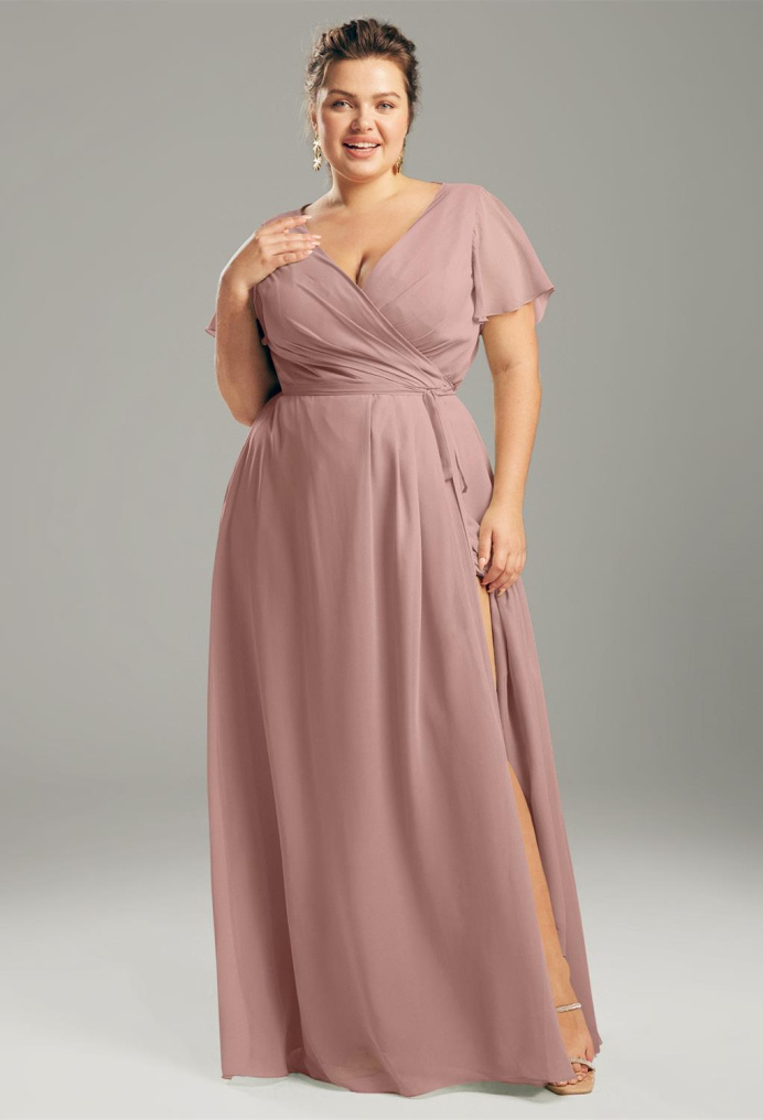 Plus size dusty hot sale rose bridesmaid dresses