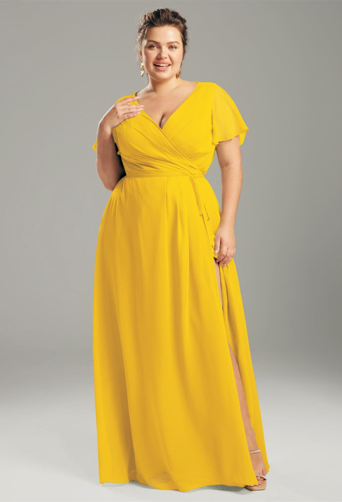 Mustard yellow plus size dress on sale