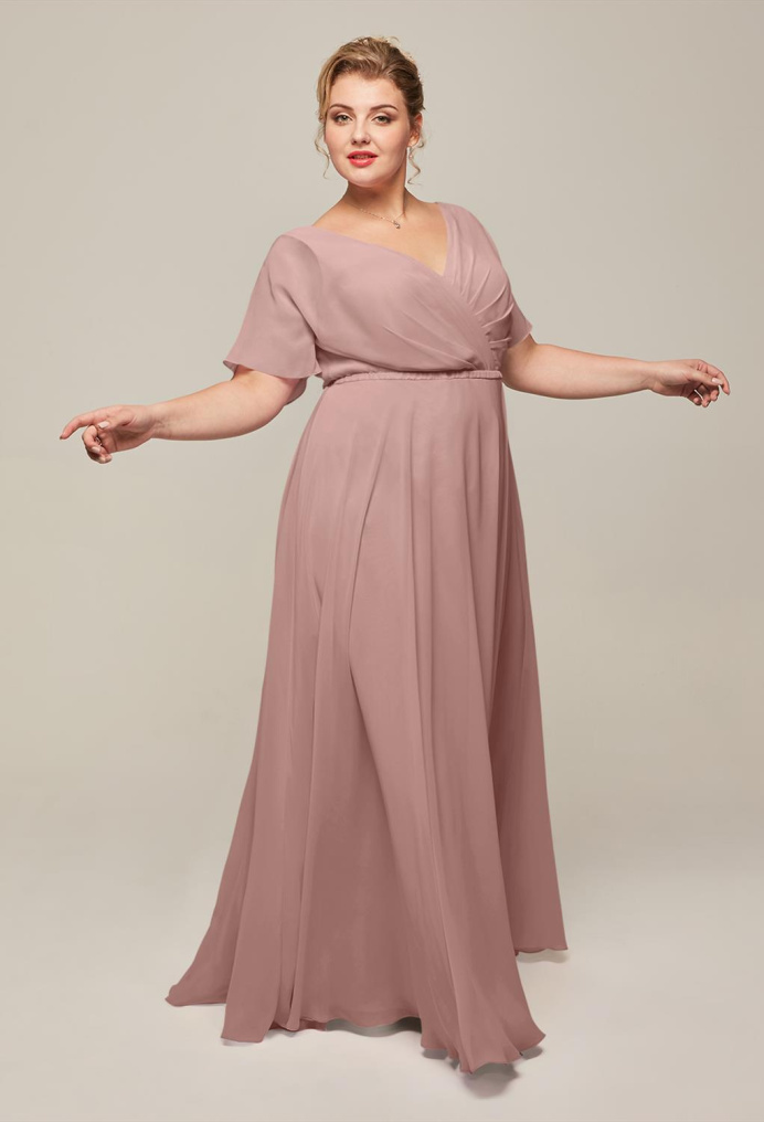 Dusty pink bridesmaid dresses plus size best sale