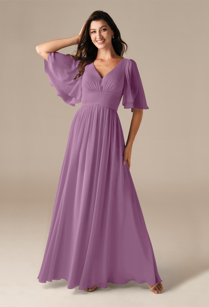 Orchid color bridesmaid dresses hotsell