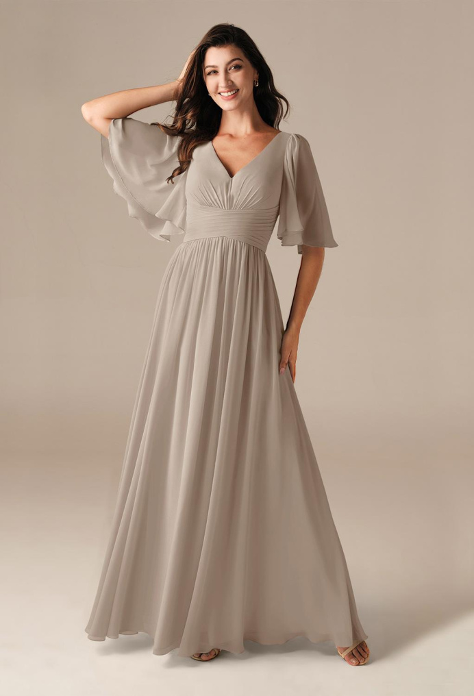 Taupe Colored Bridesmaid Dresses