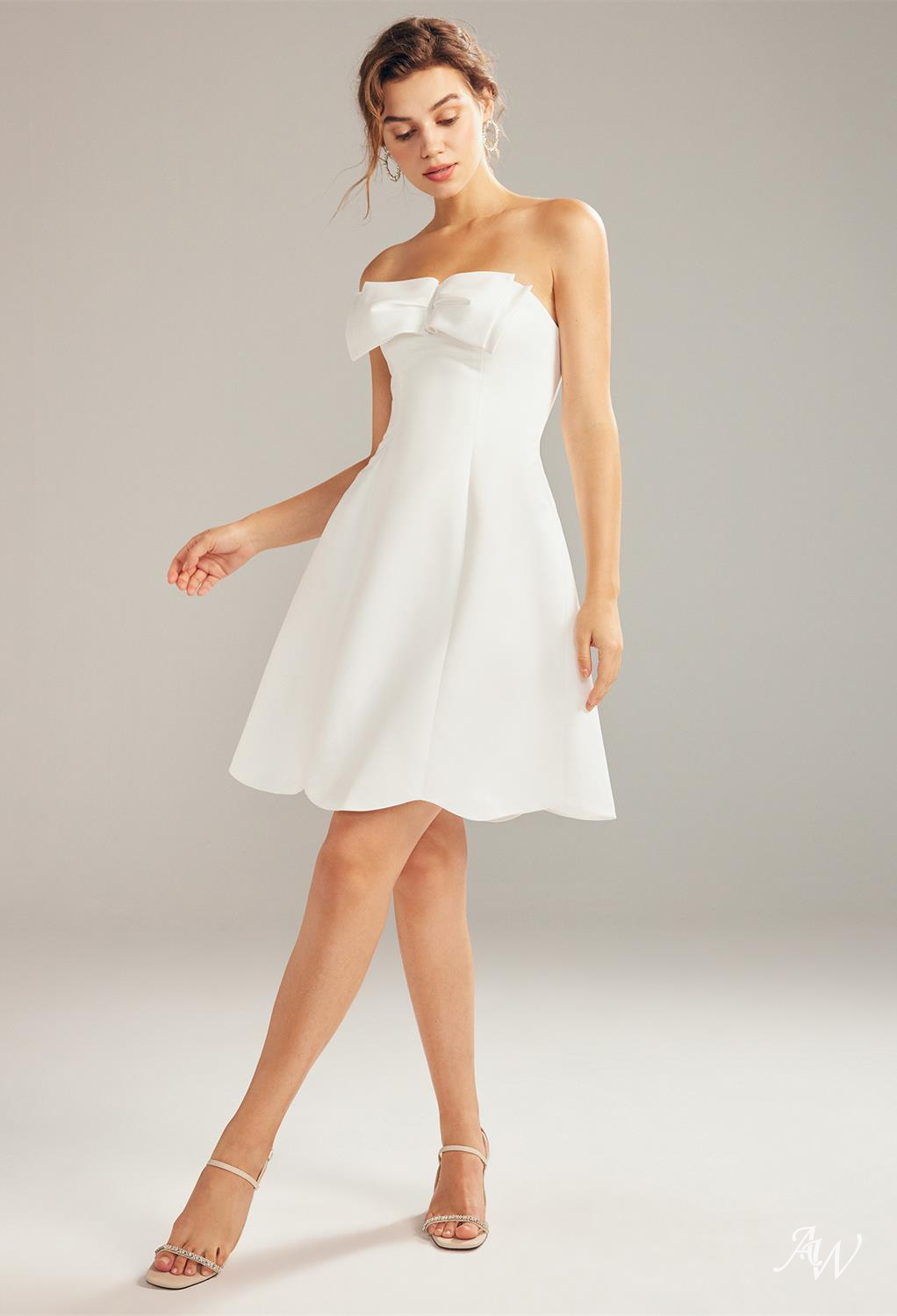 White skater 2025 wedding dress