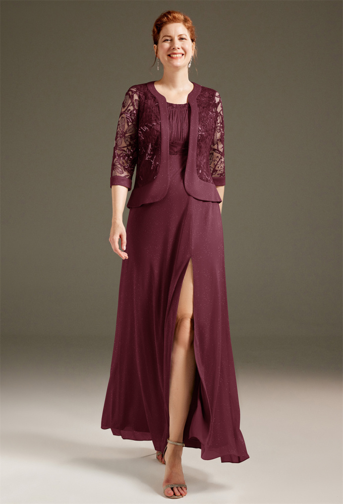 Burgundy Short Mother of the Bride 2 Piece Lace Jacket Dress for $103.99 –  The Dress Outlet