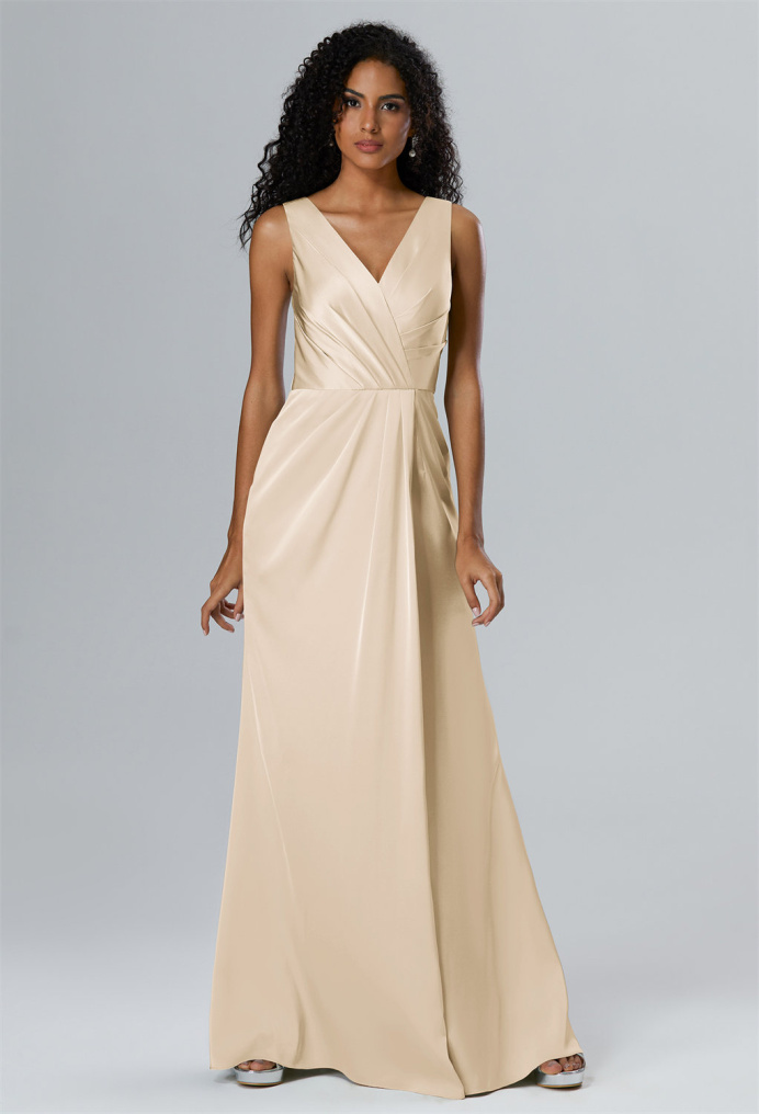 Silk Champagne Bridesmaid Dresses