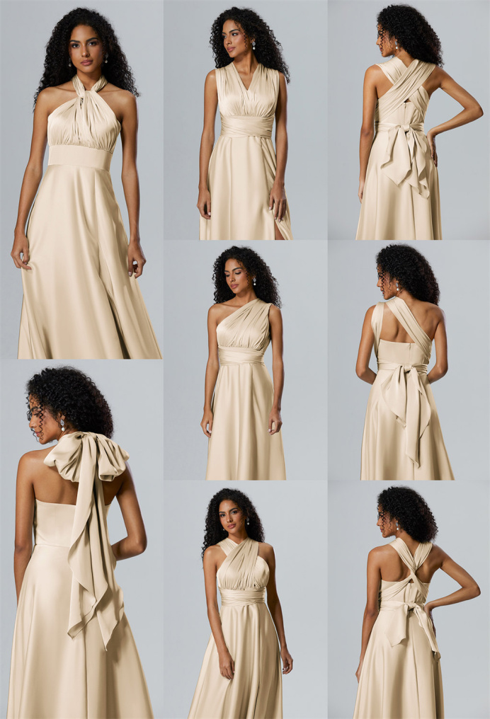 Silk Champagne Bridesmaid Dresses