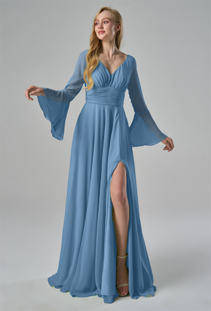 Dusty Blue Bridesmaid Dresses AW.Bridal